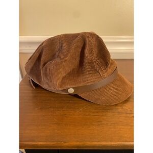 Aeropostale Brown Corduroy Newsboy Cap Baker Boy Hat Adjustable Limited Edition